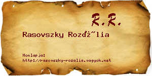 Rasovszky Rozália névjegykártya